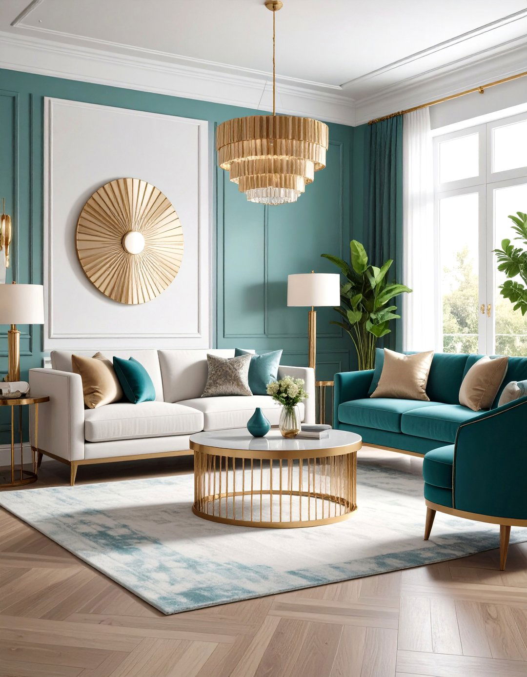 Art Deco Revival Living Room Design with Geometric Patterns - 20 Living Room Design Ideas
