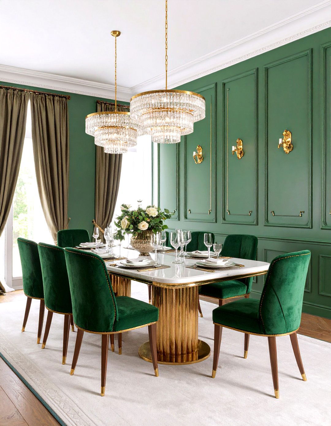 Art Deco Wainscoting with Bold Trim Profiles - 20 Dining Room Wainscoting Ideas