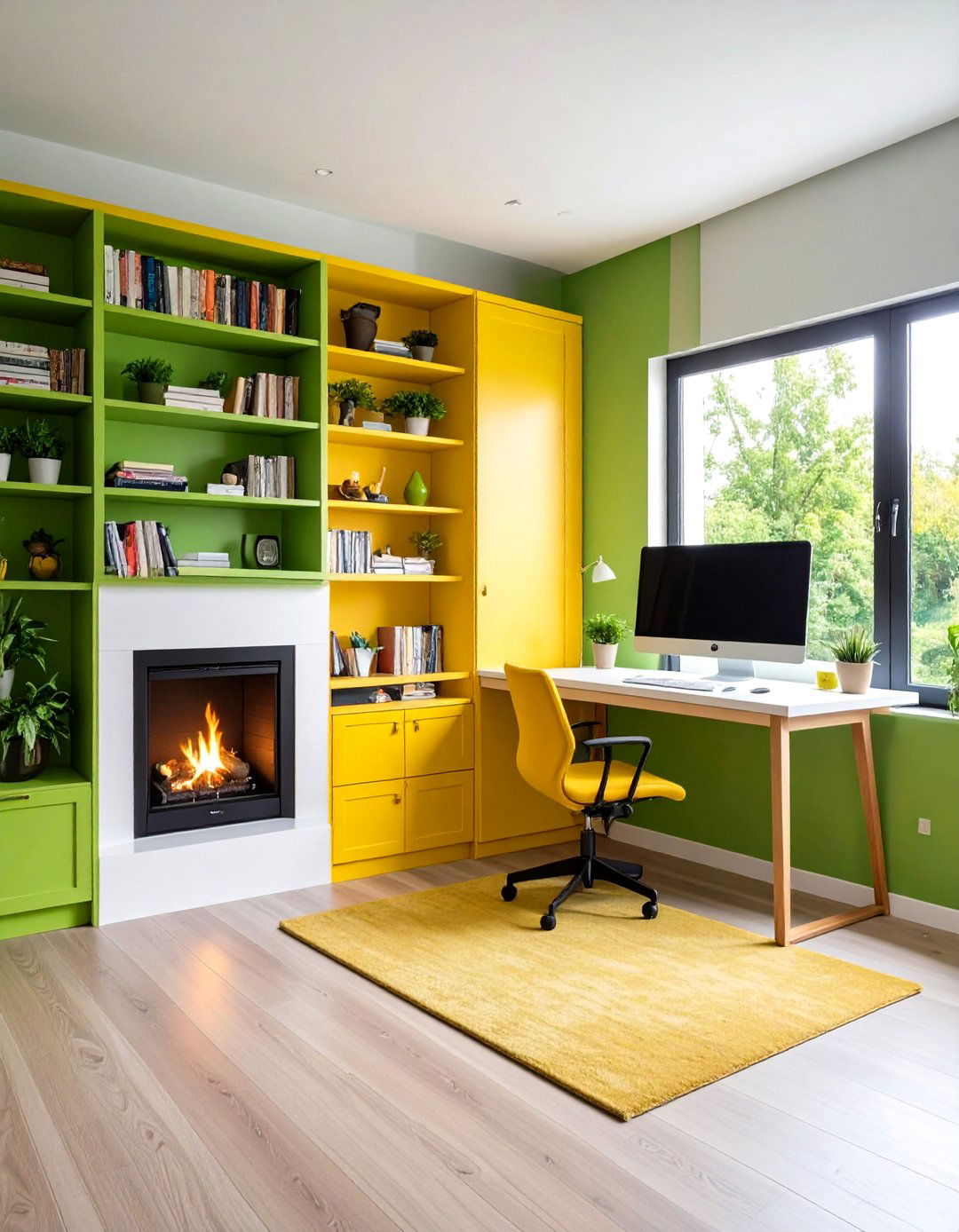 Art Gallery Niches Light Up the Fireplace - 20 Fireplace Built-in Ideas