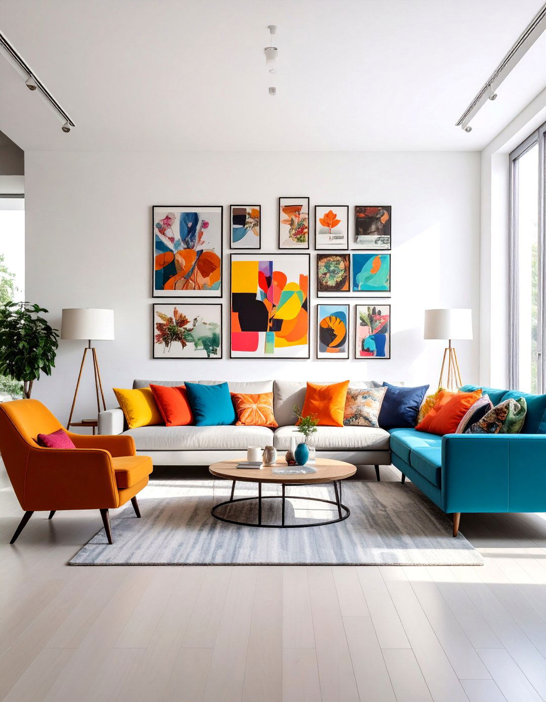 Art Inspired Colorful Room Ideas with Gallery Wall Focus - 20 Colorful Room Ideas