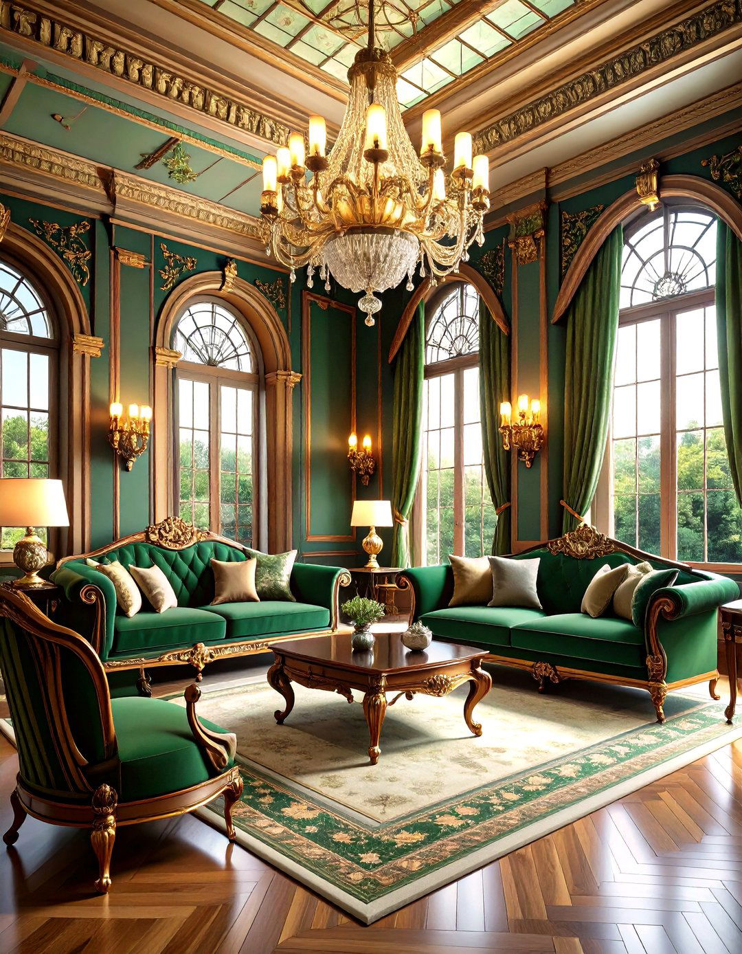 Art Nouveau Royal Living Room with Organic Elegance - 20 Royal Living Room Design Ideas