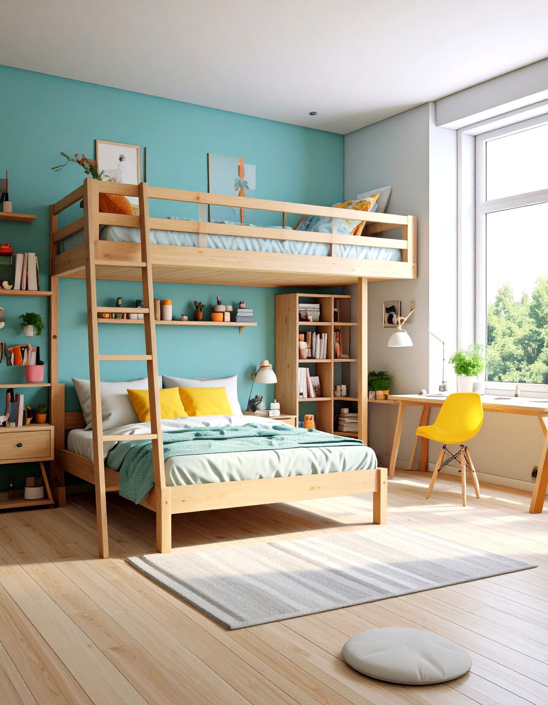 Art Studio Loft Bed with Creative Space - 20 Loft Bed Ideas