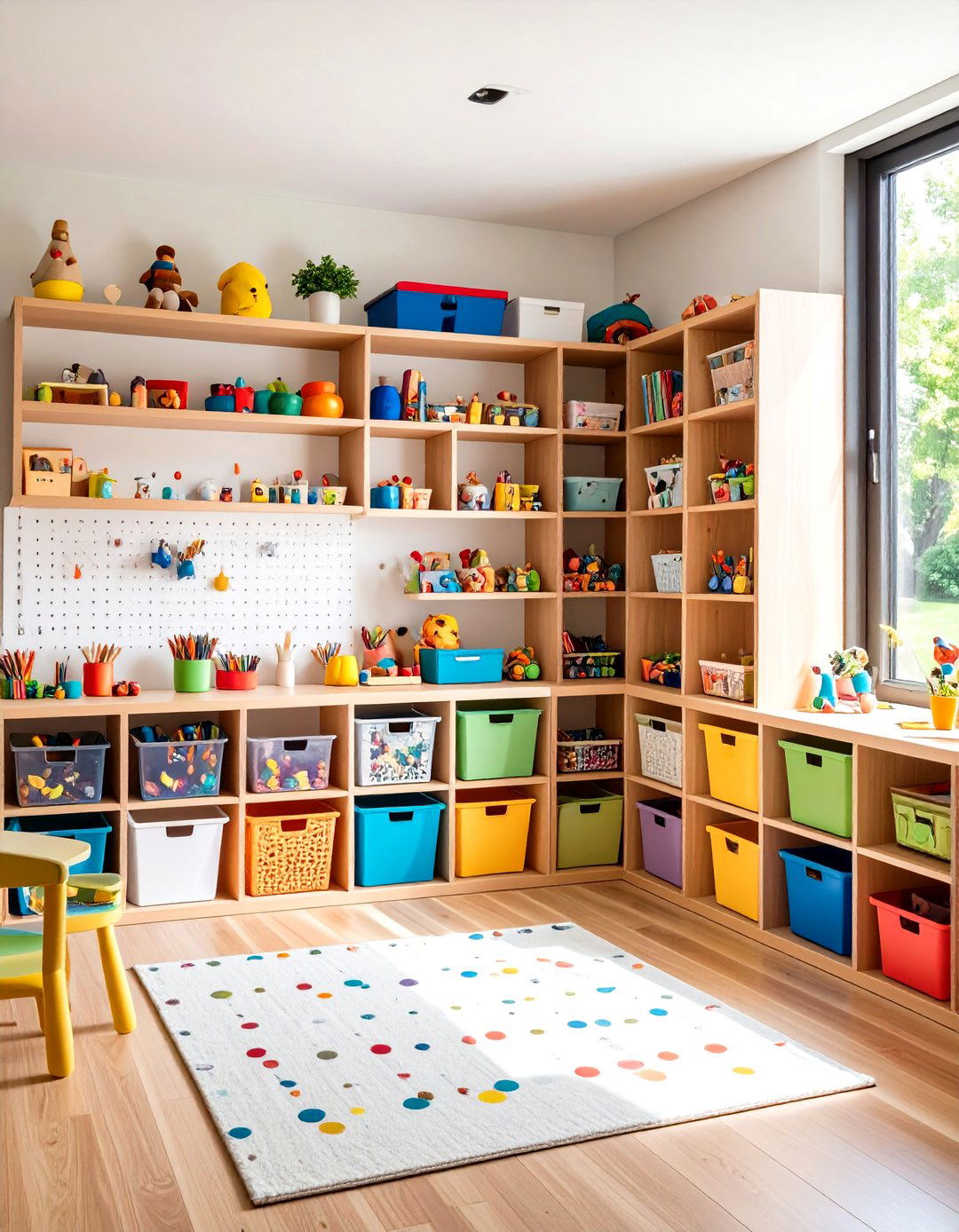 Art Supply Toy Storage with Creative Display Elements - 20 Toy Storage Ideas