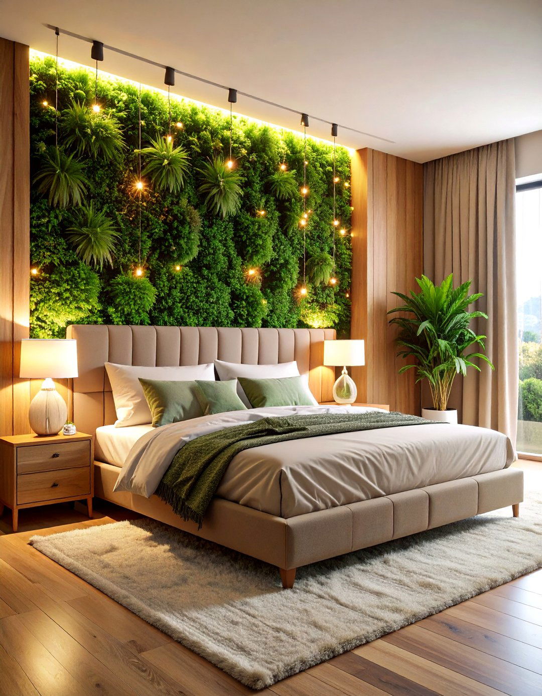 Artificial Grass Wall Headboard Design - 20 Artificial Grass Wall Design Ideas