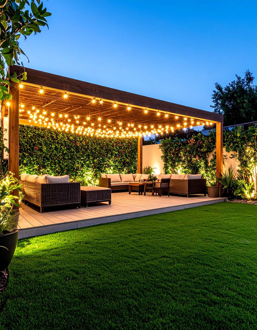 Artificial Grass Wall Terrace Privacy Design - 20 Artificial Grass Wall Design Ideas