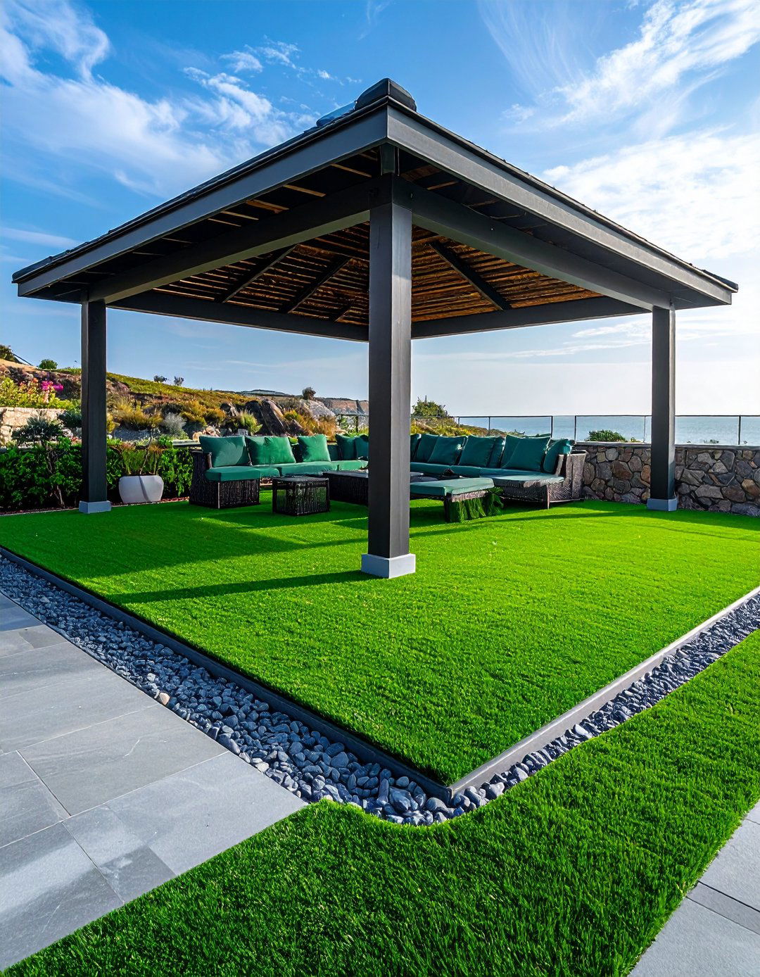 Artificial Turf Inlay Gazebo Floor - 20 Gazebo Floor Ideas