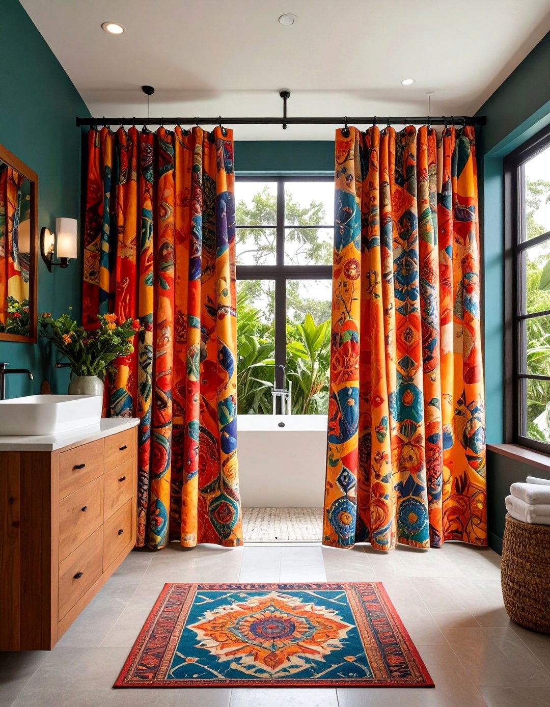 Artisanal Hand Painted Designs - 20 Shower Curtain Ideas