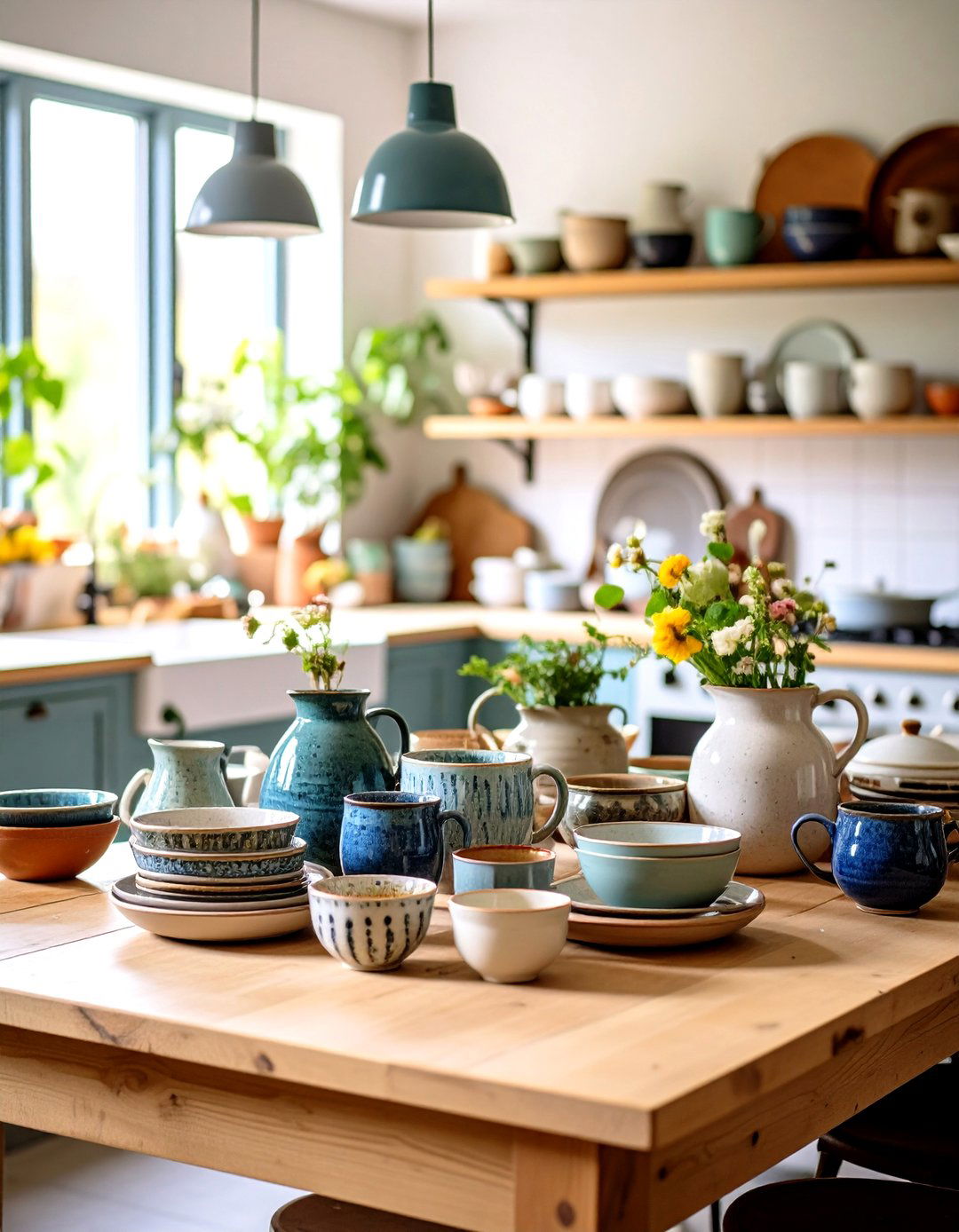 Artisanal Pottery Displays Celebrate Kitchen Craftsmanship - 20 Eclectic Kitchen Ideas