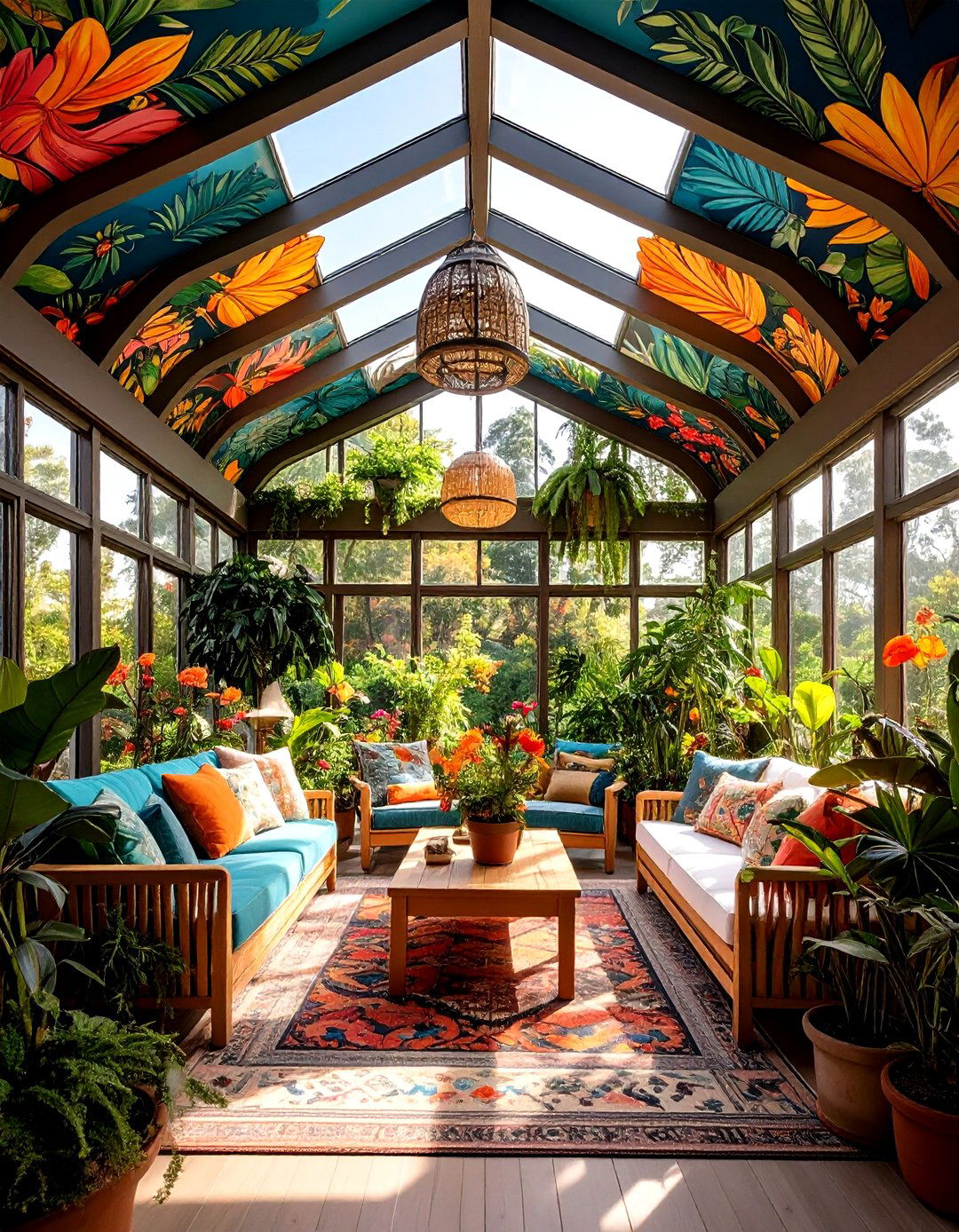 Artistic Ceiling Murals - 20 Sunroom Ceiling Ideas