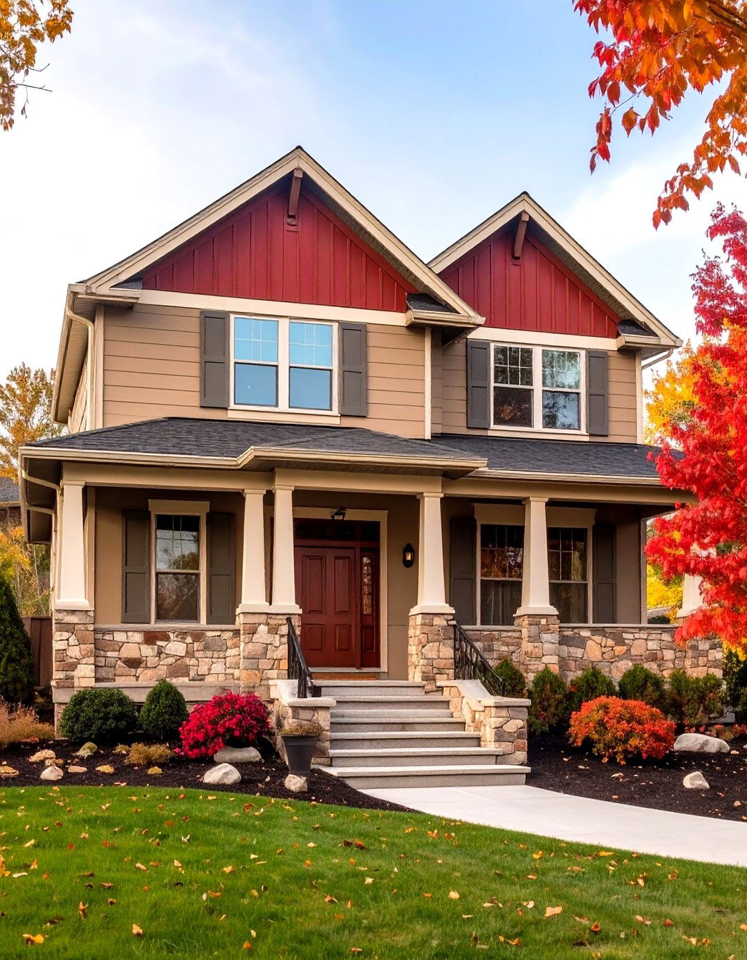 Artistic Pops amid Earthy Clay - 20 Home Designs Using Natural Clay Siding Colors