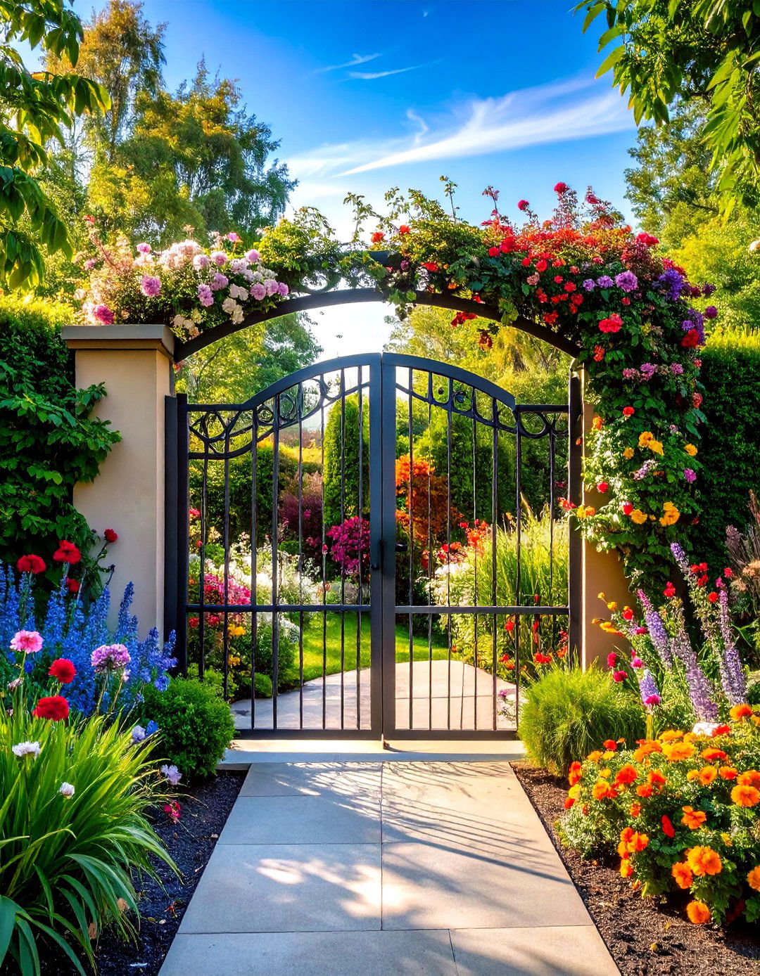 Artistic Sculptural Metal Garden Gate with Creative Expression - 20 Metal Garden Gate Ideas