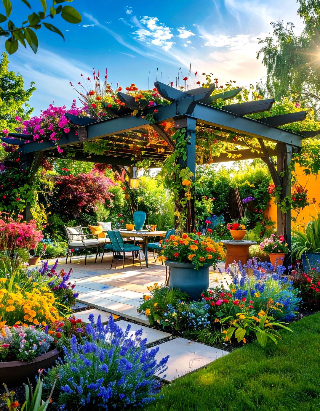 Artistic Sculptural Patio With a Pergola - 20 Patio With a Pergola Ideas