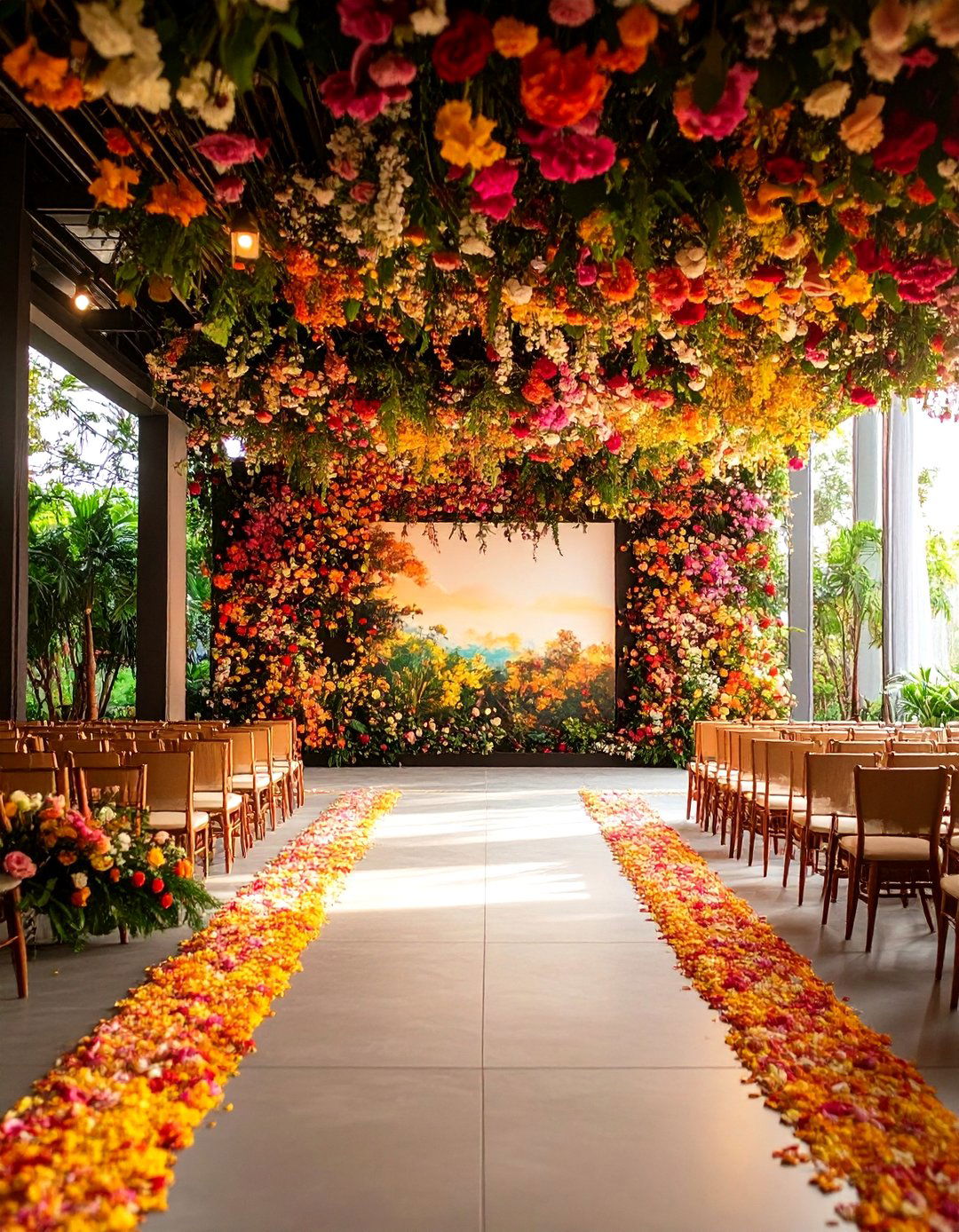 Artistic Wedding Backdrop with Hand Painted Canvas and Custom Artwork - 20 Wedding Backdrop Ideas