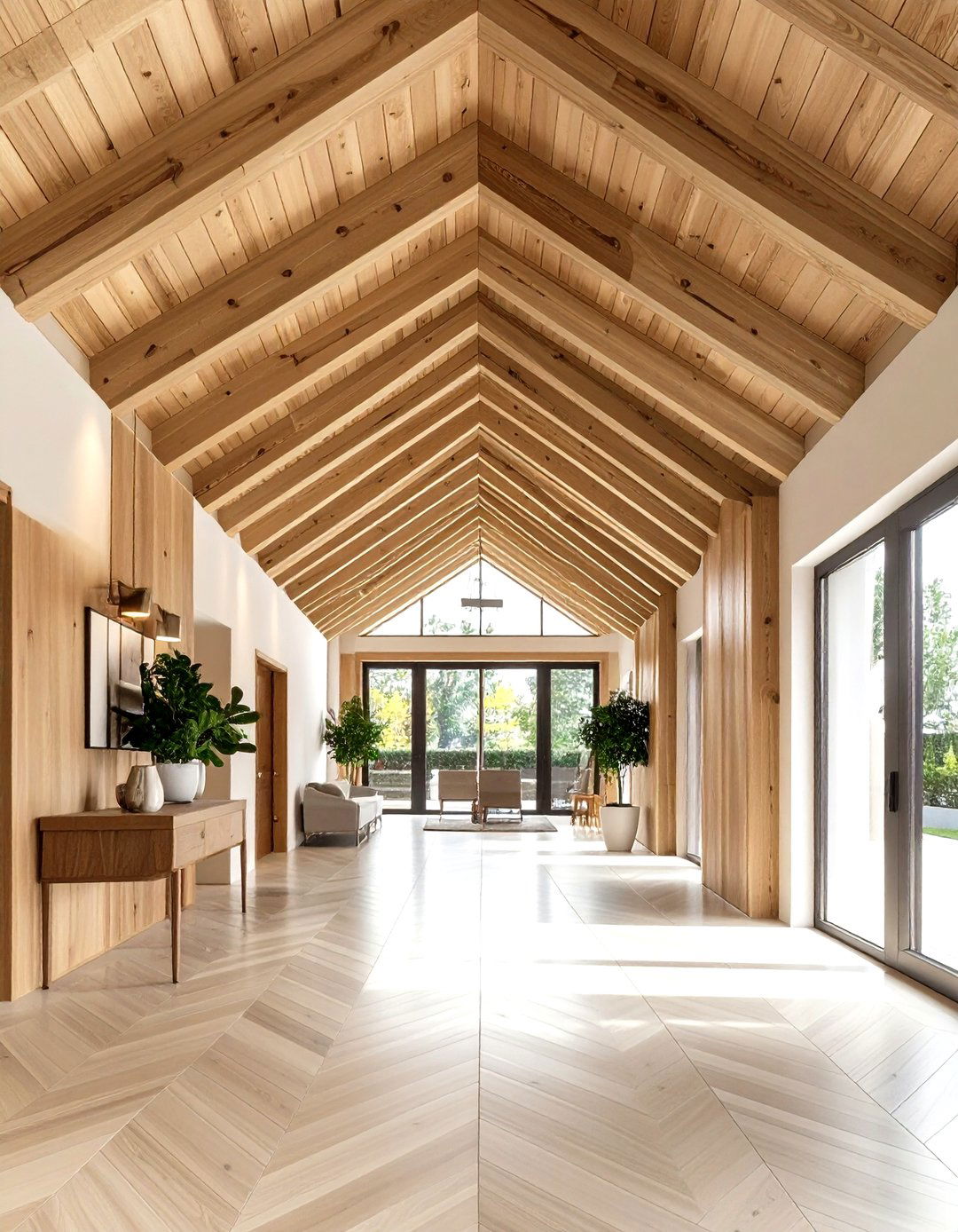 Artistic Wood Chevron Ceiling Pattern - 20 Wood Ceiling Ideas