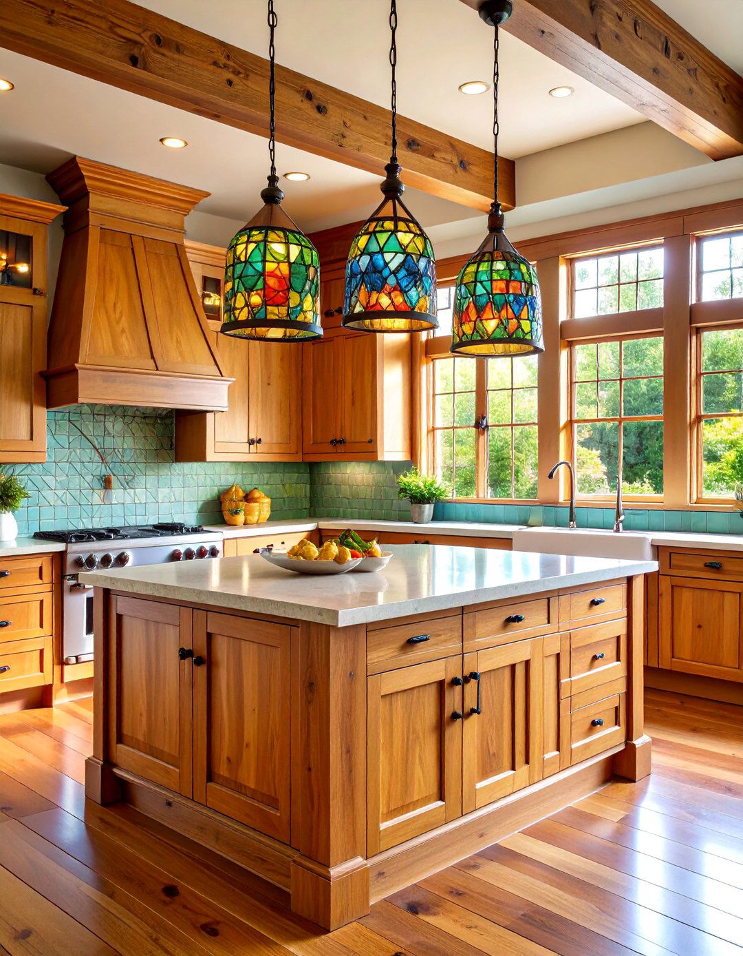Arts and Crafts Light Wood Cabinet Kitchen with Mission Details - 20 Kitchens With Light Wood Cabinets