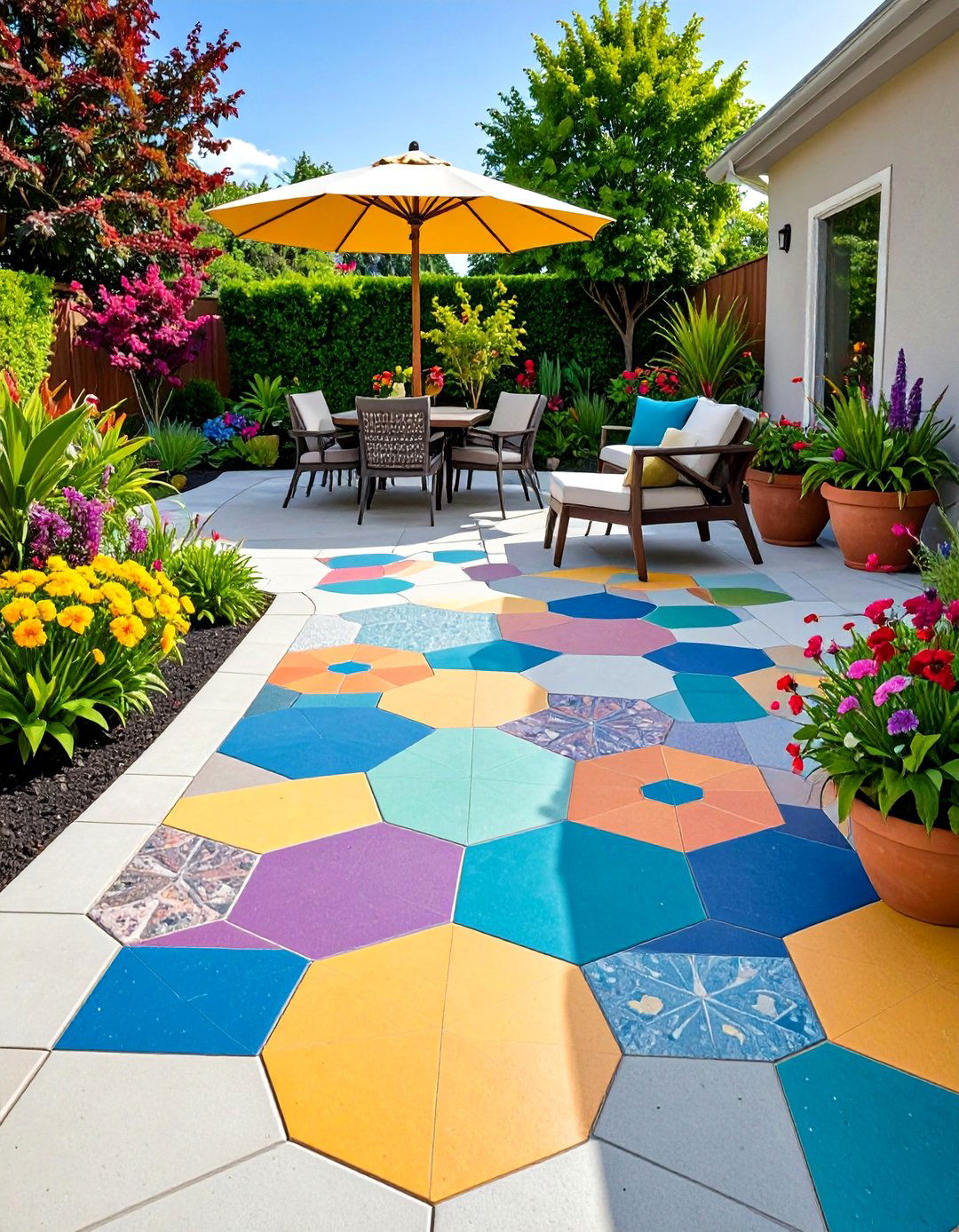 Ashlar Cut Slate - 20 Stamped Concrete Patio Ideas