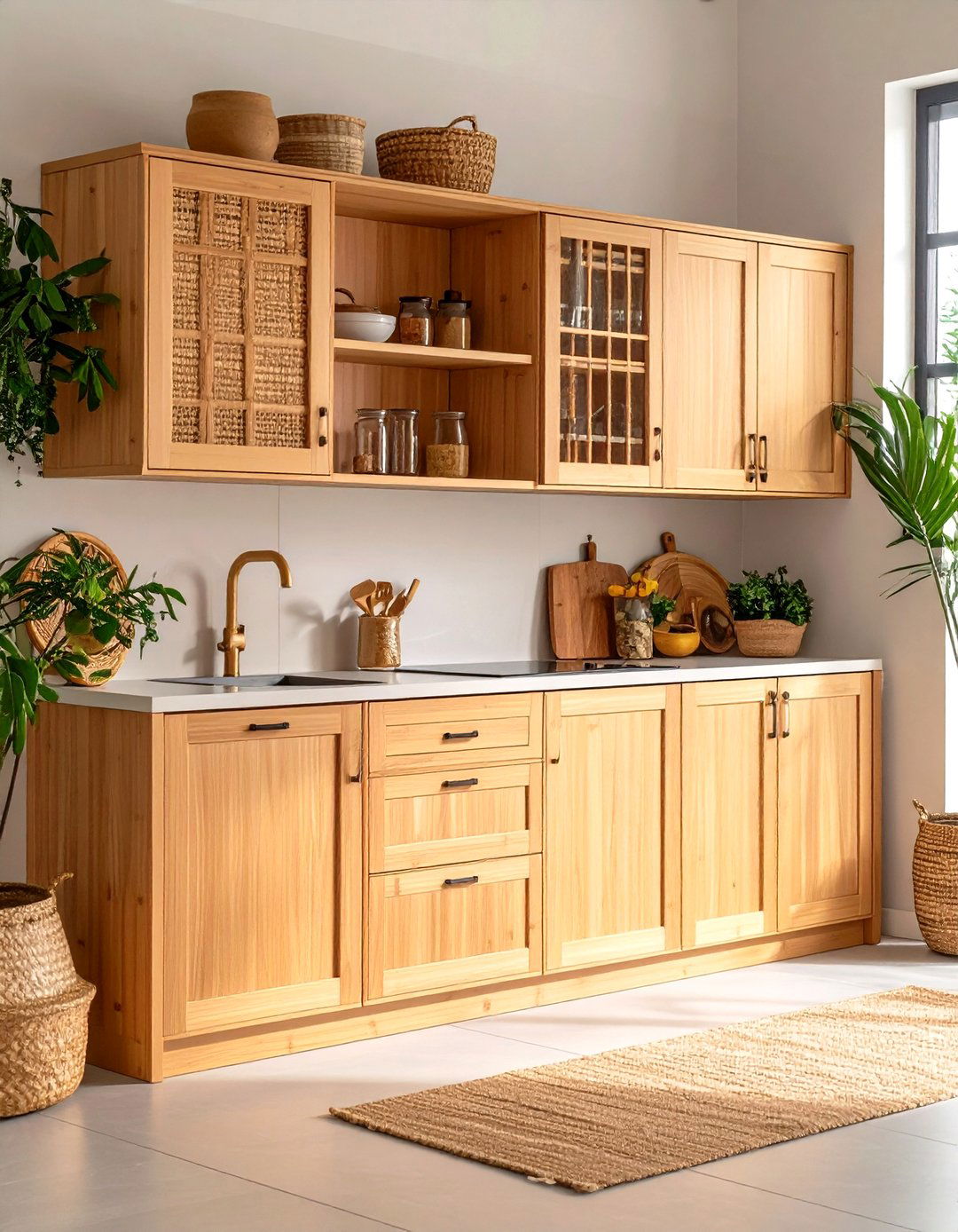 Asian Inspired Larder Cupboard with Bamboo Elements - 20 Larder Cupboard and Pantry Ideas for Your Kitchen
