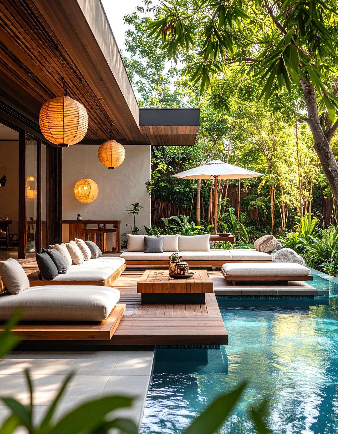Asian Inspired Pool Furniture Set - 20 Pool Furniture Ideas