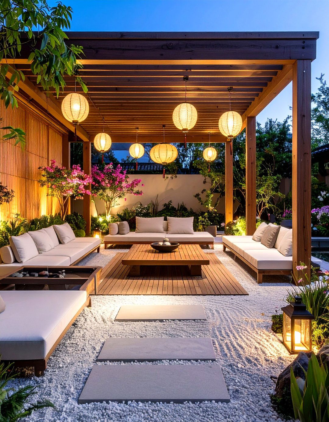 Asian Inspired Zen Patio With a Pergola - 20 Patio With a Pergola Ideas