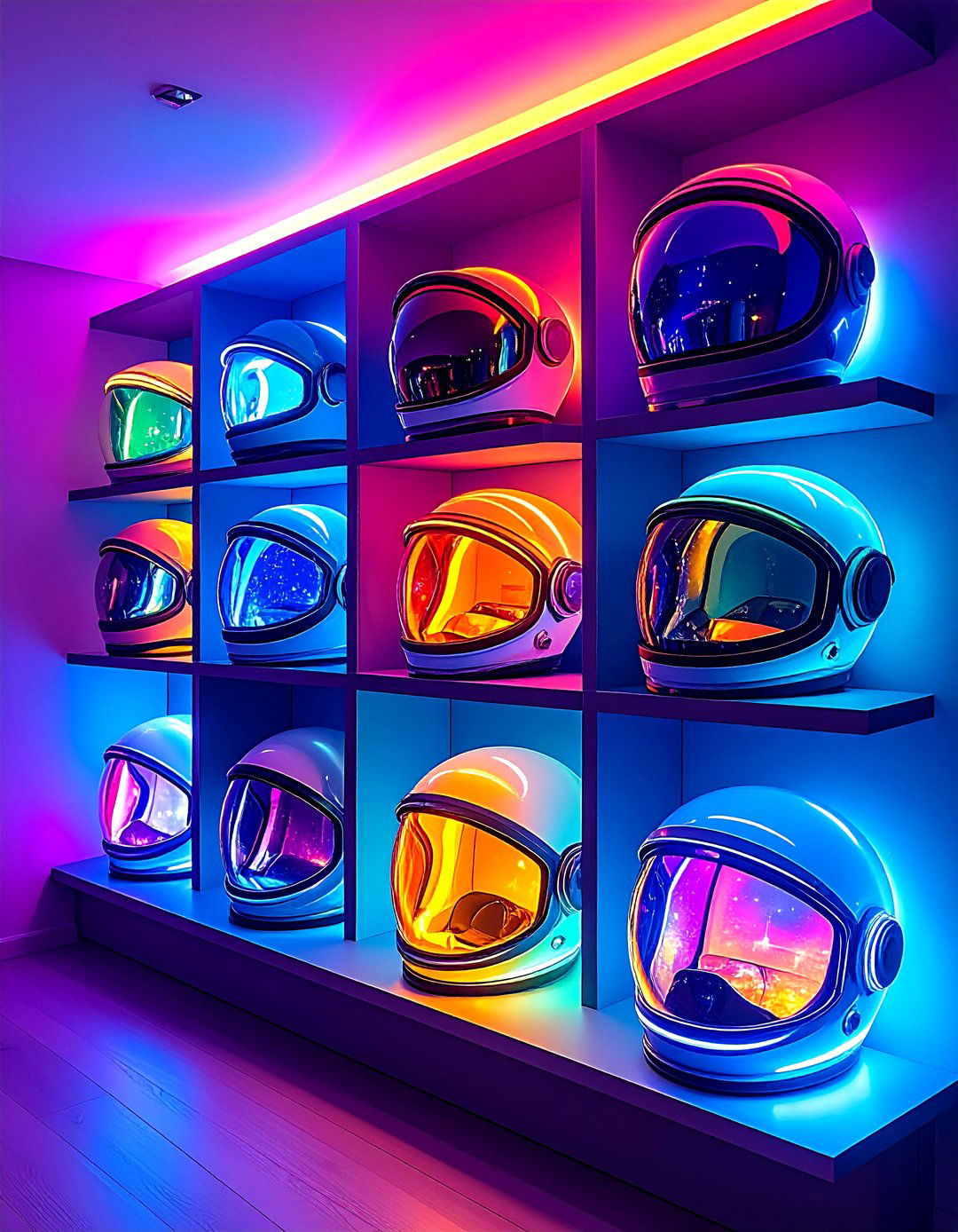 Astronaut Helmet Shelves - 20 Space-themed Room Ideas