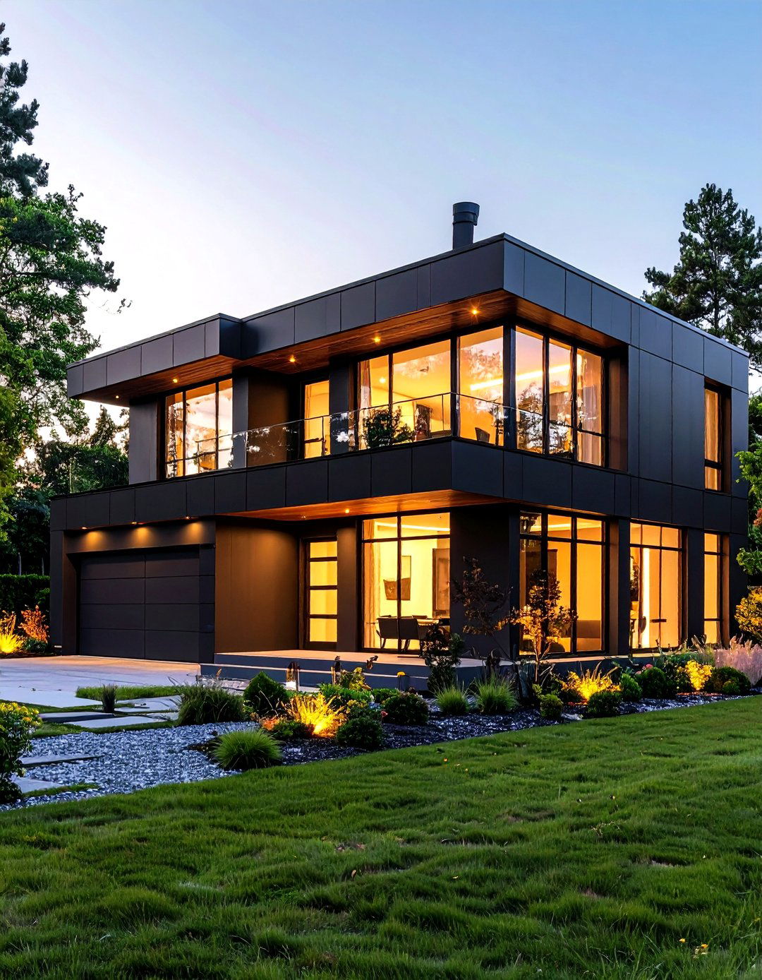 Asymmetrical Black Houses - 20 Modern Black Houses