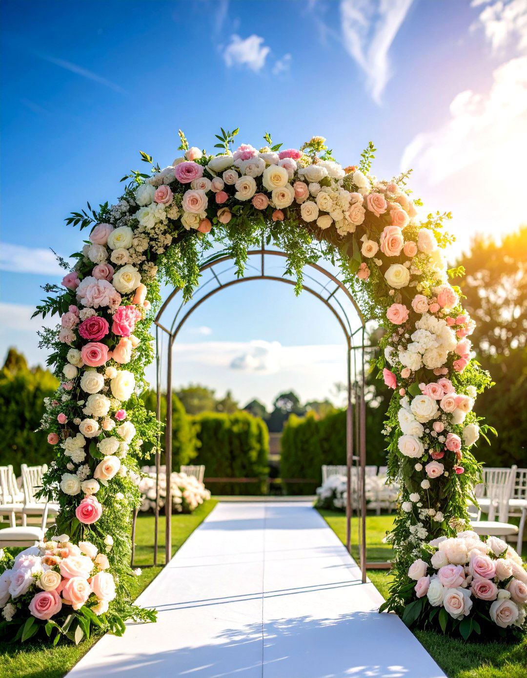 Asymmetrical Floral Wedding Arch - 20 Wedding Arch Ideas