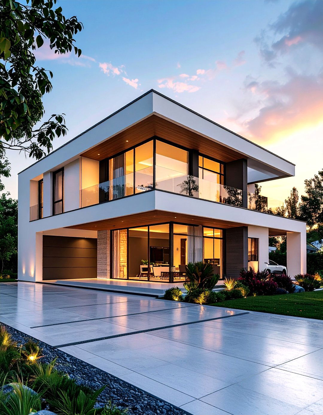 Asymmetrical Modern Car Porch Design - 20 Car Porch Design Ideas