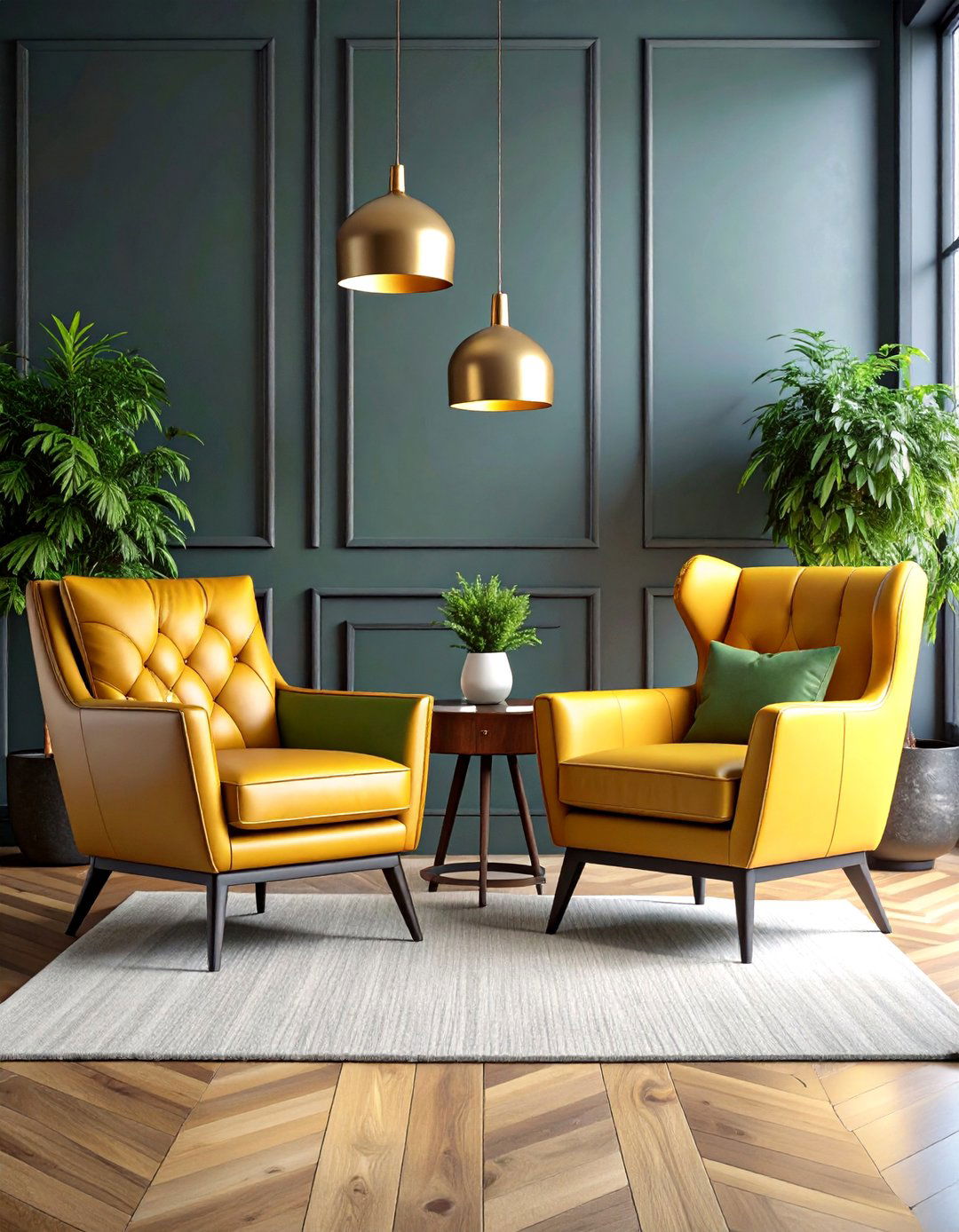 Asymmetrical Modern Chairs in Front of Fireplace - 20 Chairs in Front of Fireplace Ideas