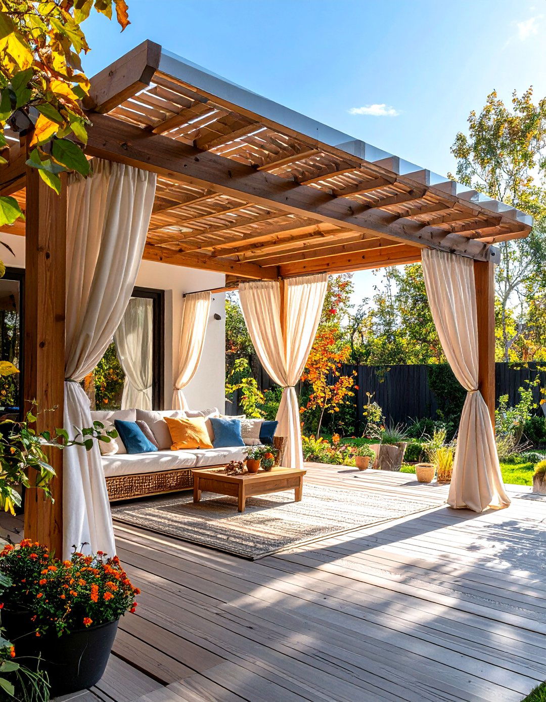 Attached to House Pergola - 20 Small Patio Pergola Ideas