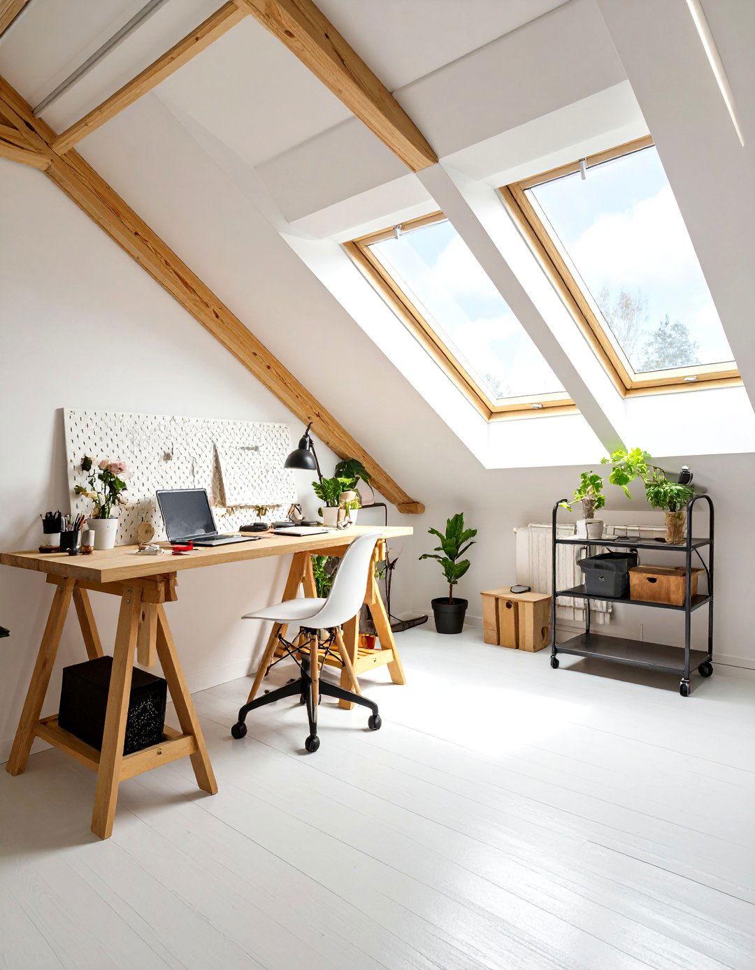 Attic Alcove Art Studio Office - 20 Budget Home Office Ideas