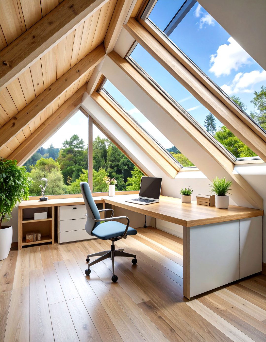 Attic Dormer Desk Insert - 20 Built-in Desk Ideas