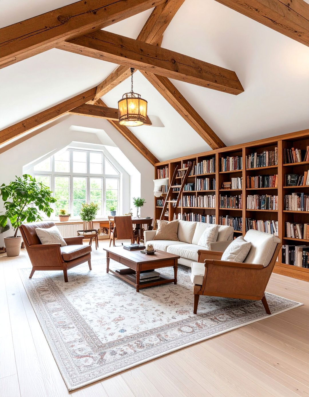 Attic Room Library with Vintage Literary Charm - 20 attic room ideas