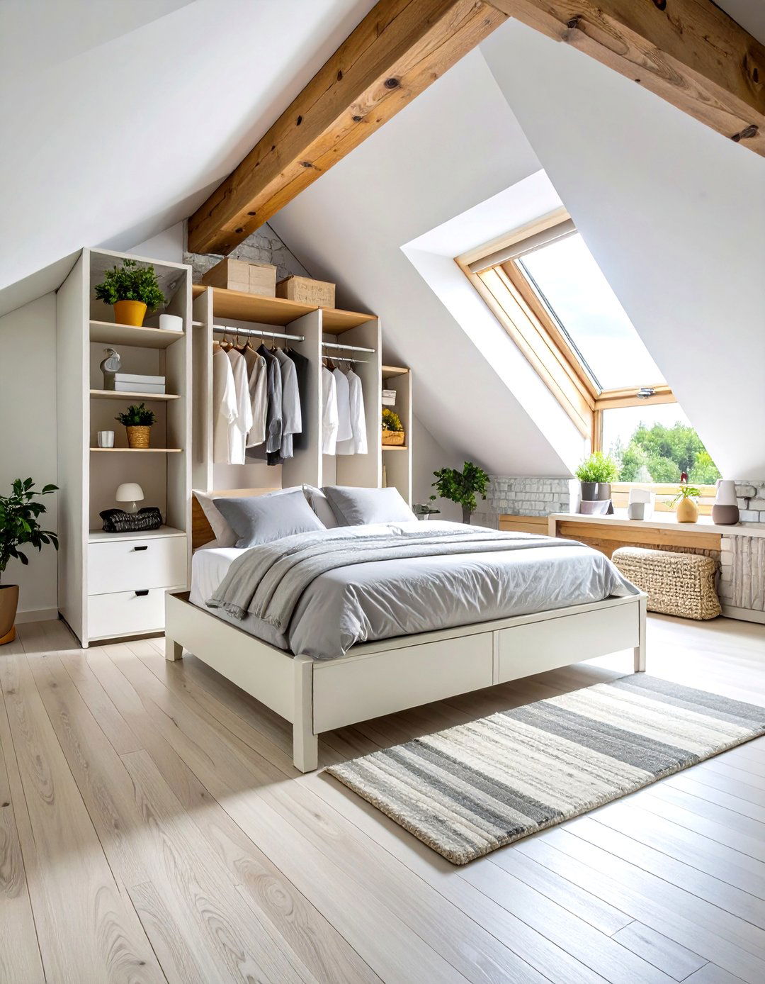 Attic Sloped Ceiling Fit - 20 Built-in Wardrobe Ideas Around a Bed