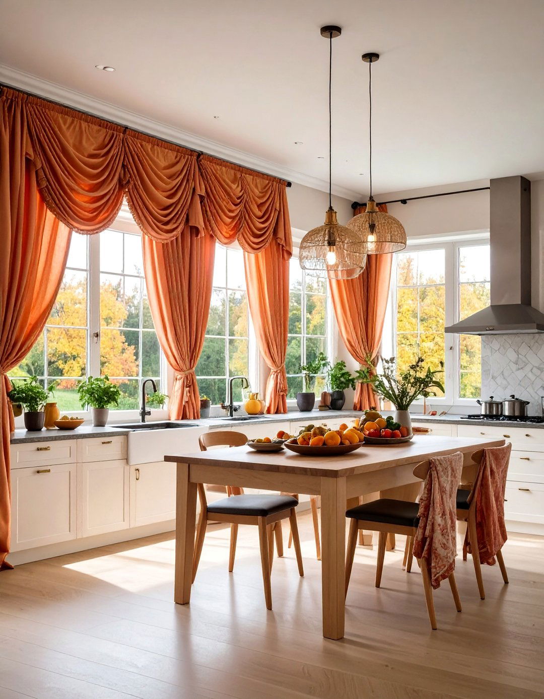 Austrian Gathered Kitchen Curtain Elegance - 20 Kitchen Curtain Ideas