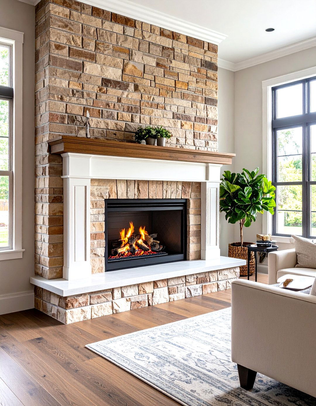 Authentic Gas Insert Retrofit - 20 Craftsman-style Fireplace Ideas
