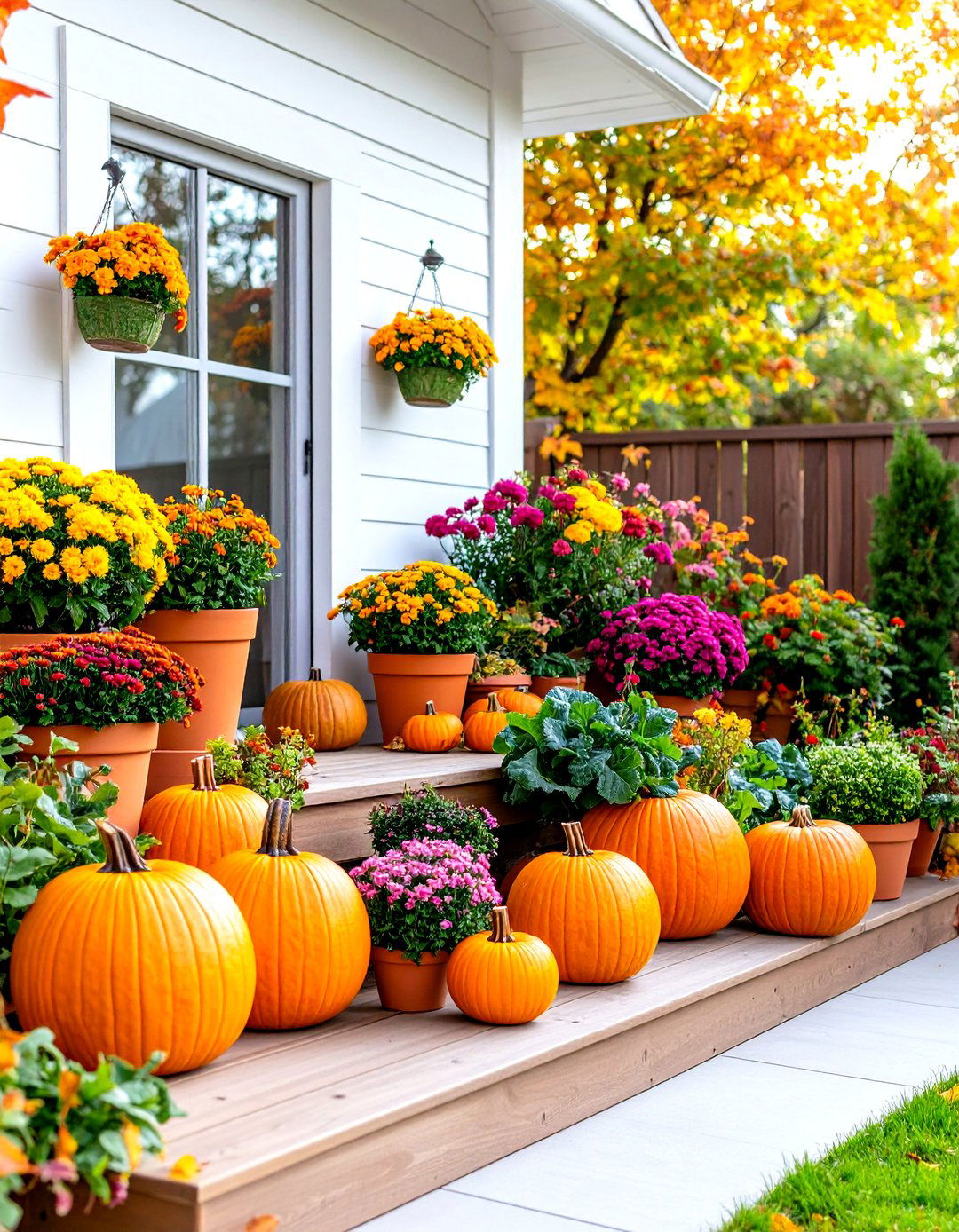 Autumn Corner Garden Ideas With Pots Featuring Seasonal Colors - 20 Corner Garden Ideas With Pots