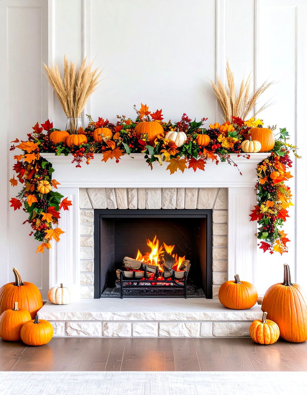 Autumn Harvest Mantel Garland - 20 Mantel Garland Ideas