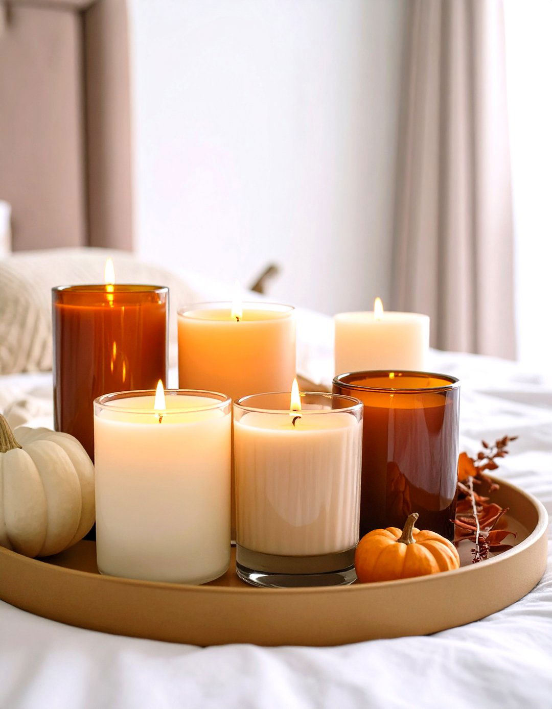 Autumn Scented Candles for Fall Bedroom Decor - 20 Fall Bedroom Decor Ideas