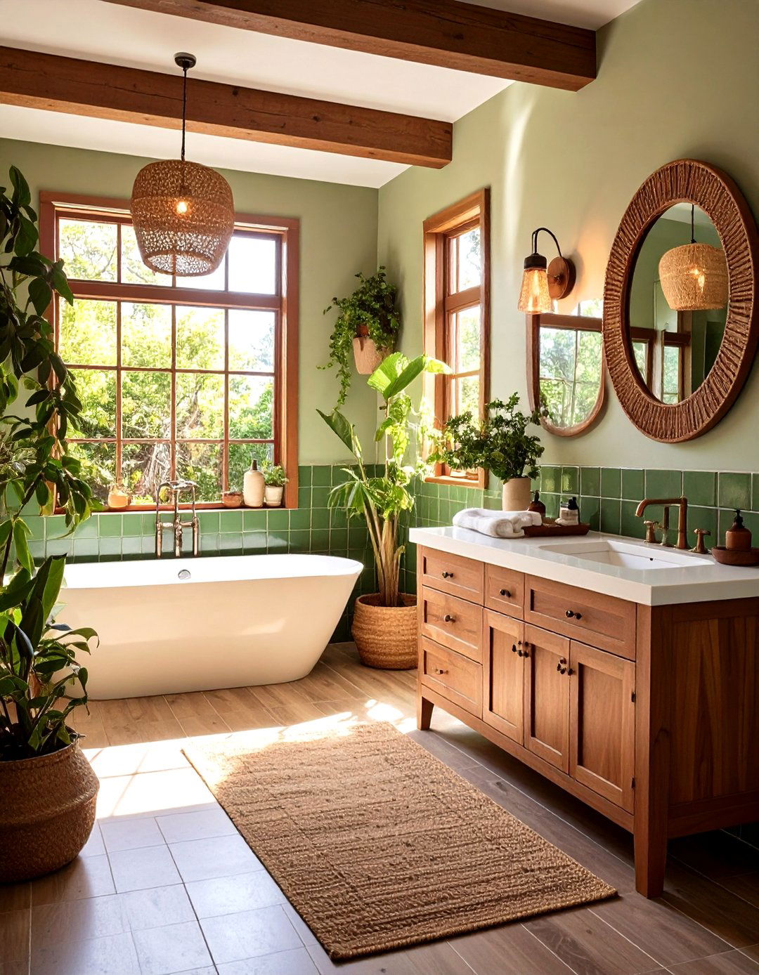 Avocado Green Tile Bathroom Vintage Charm - 20 Green Tile Bathroom Ideas
