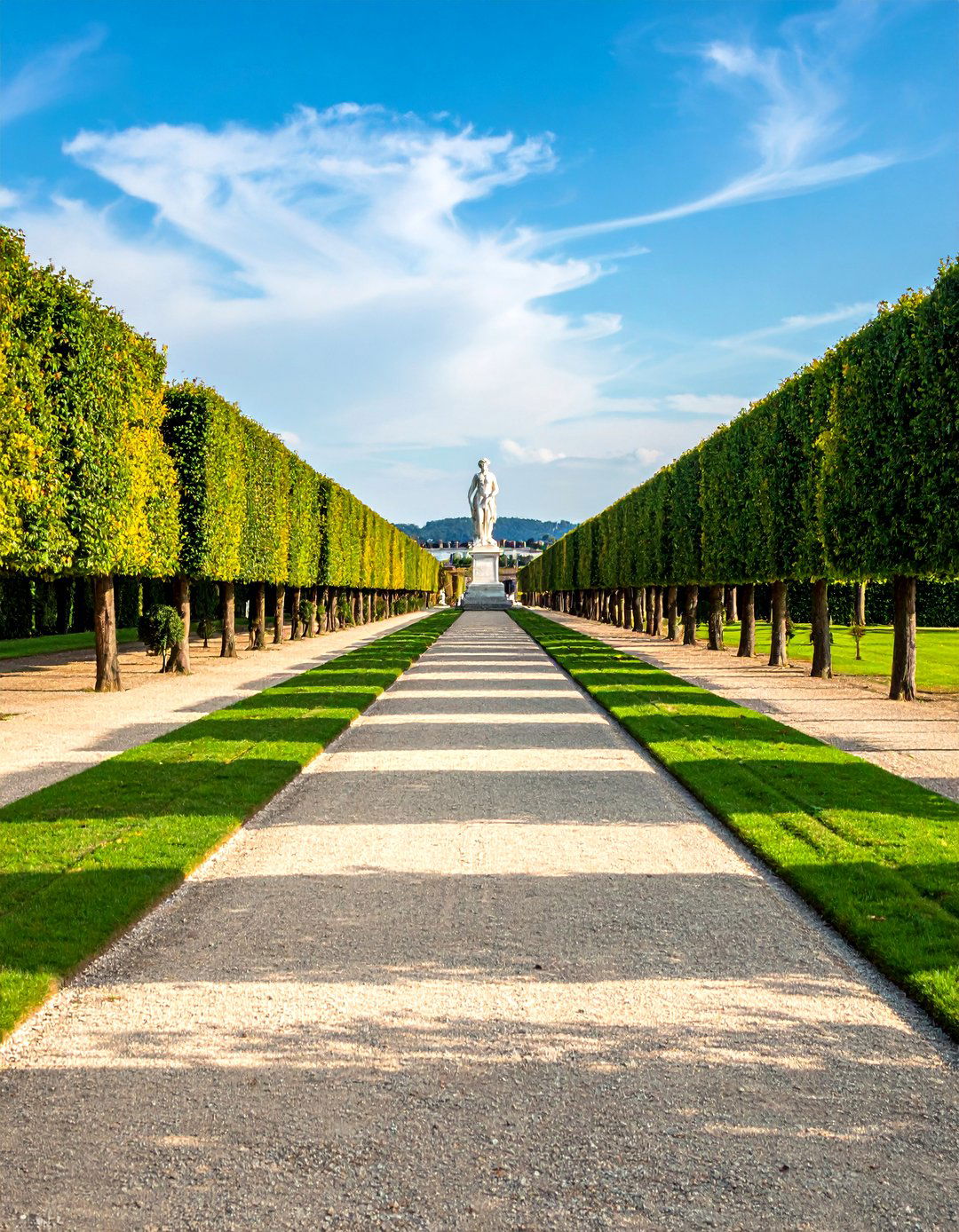 Axial Pathway and Statue Anchor for Formal Garden Drama - 20 Formal Garden Ideas