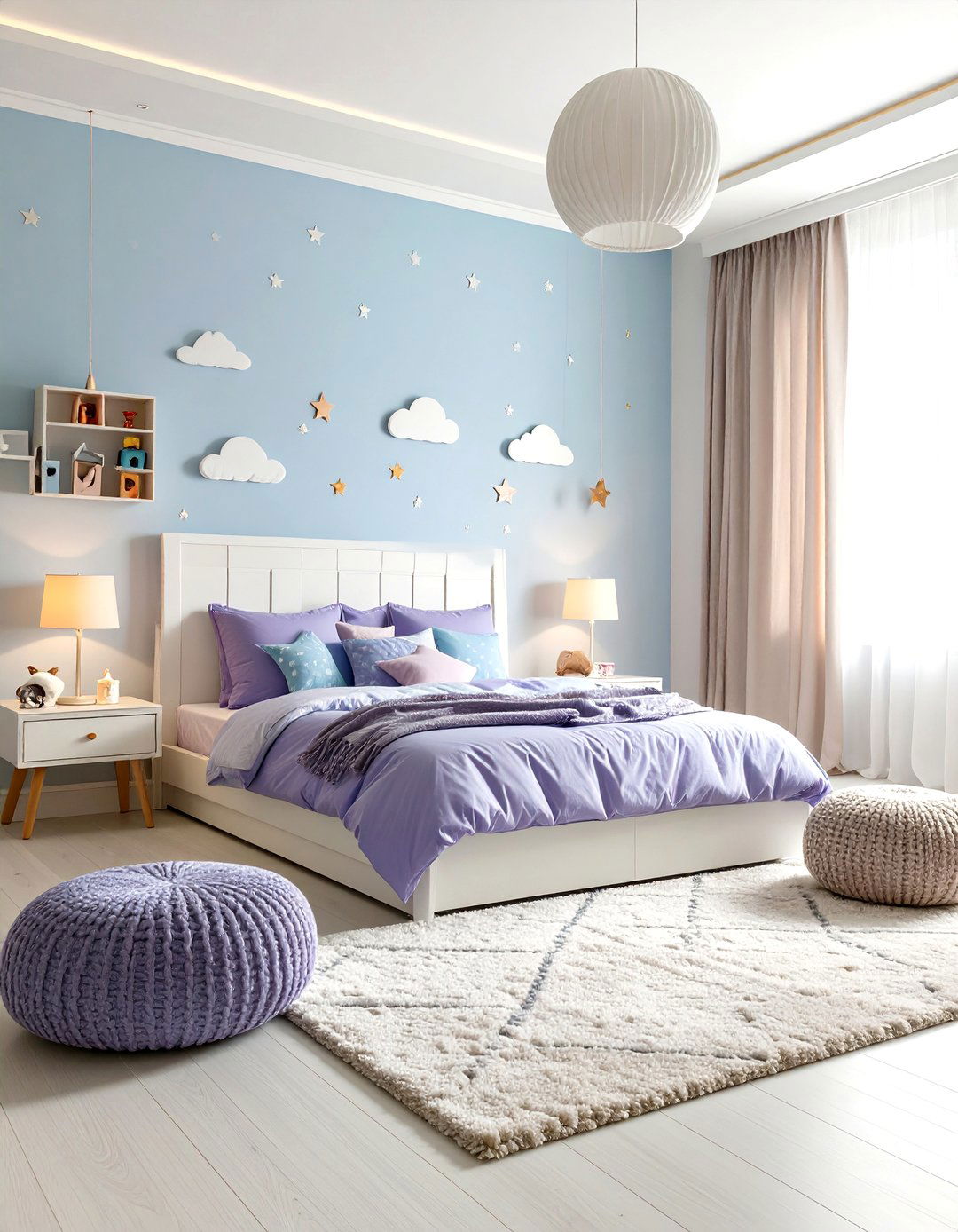 Baby Blue and Pastel Purple Childrens Wonderland - 20 Blue and Purple Bedroom Ideas