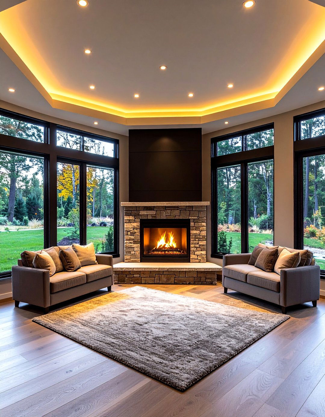 Backlit Fireplace Alcove for Subtle Depth - 20 Fireplace Lighting Ideas