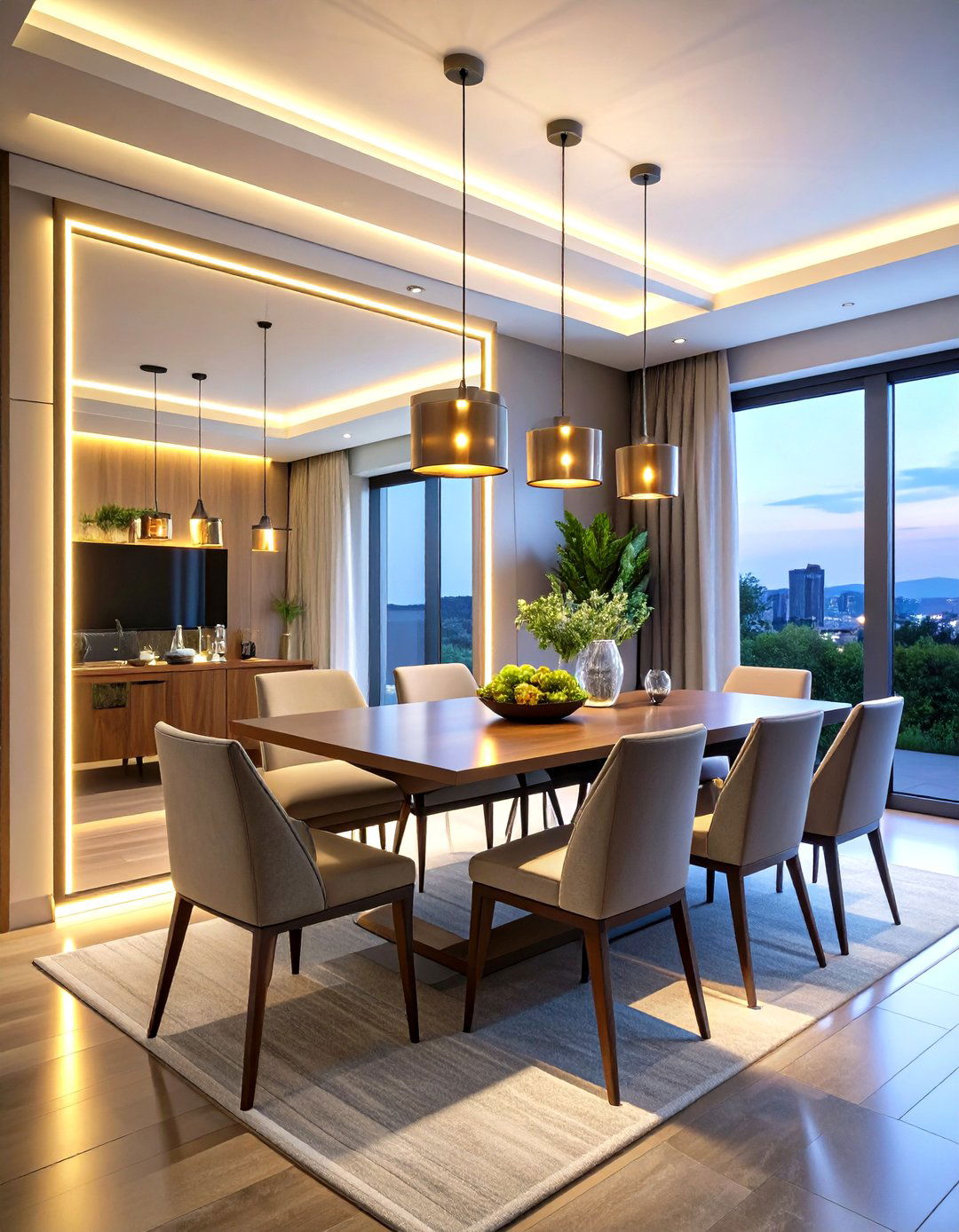 Backlit Mirror for Ambient Glow - 20 Dining Room Mirror Ideas