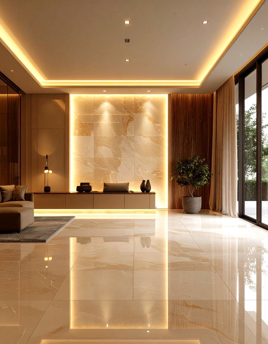 Backlit Onyx Feature Wall - 20 Stone Bathroom Ideas