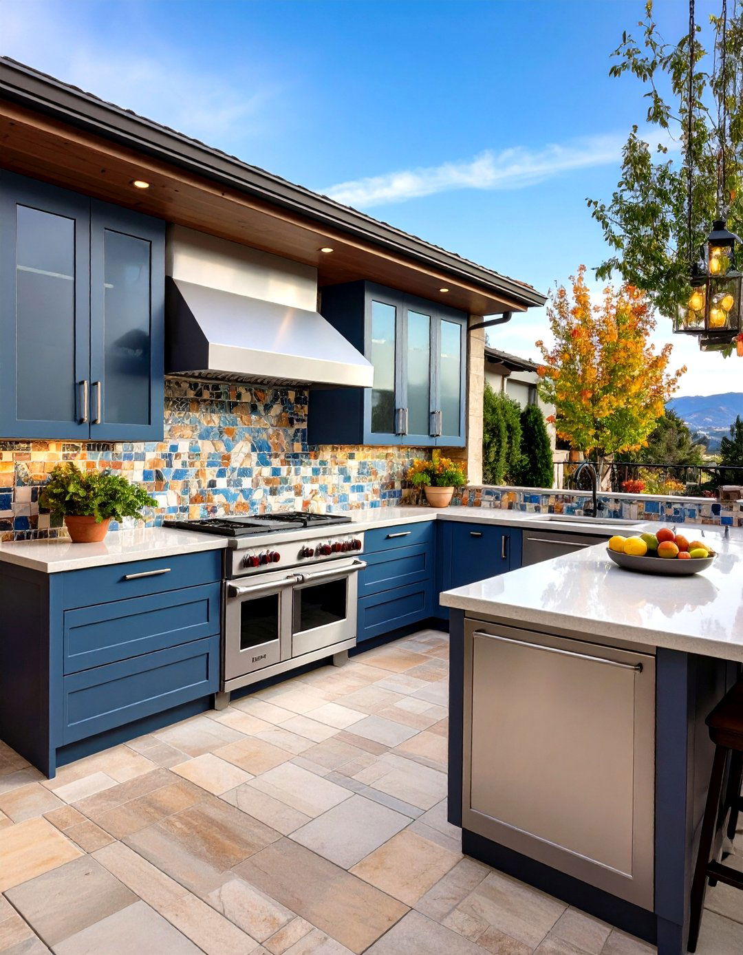 Backsplash Accent Wall - 20 Small Outdoor Kitchen Ideas