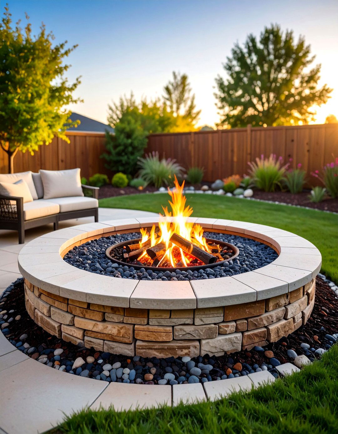 Backyard Gravel Fire Pit Circle - 20 Backyard Ideas on a Budget