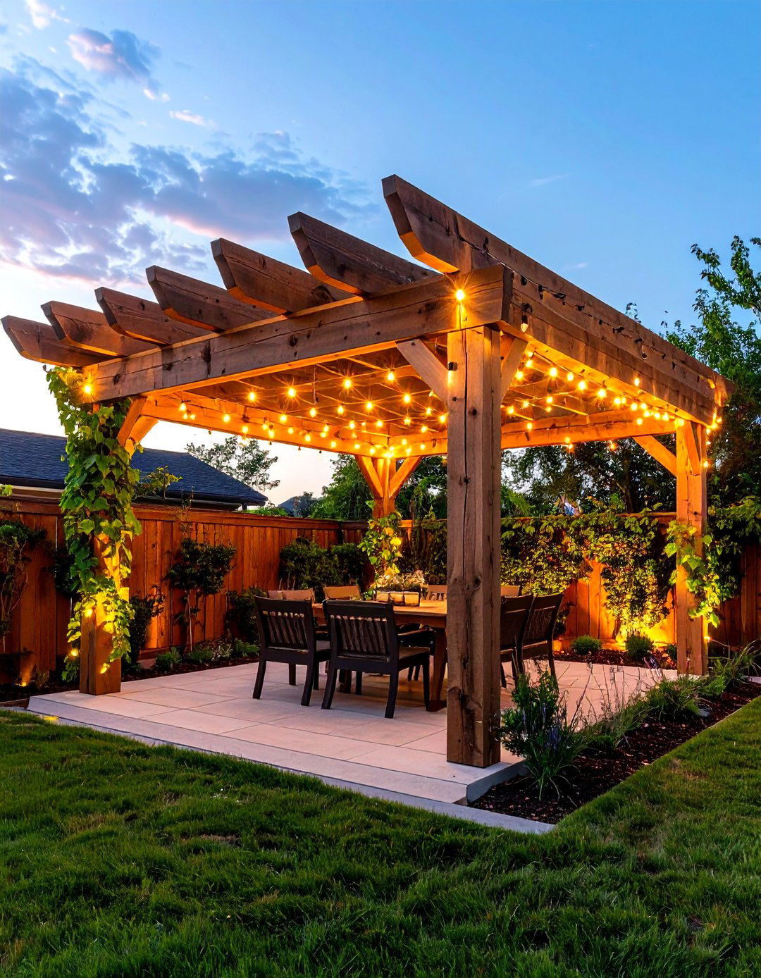 Backyard Pergola from Reclaimed Wood - 20 Backyard Ideas on a Budget