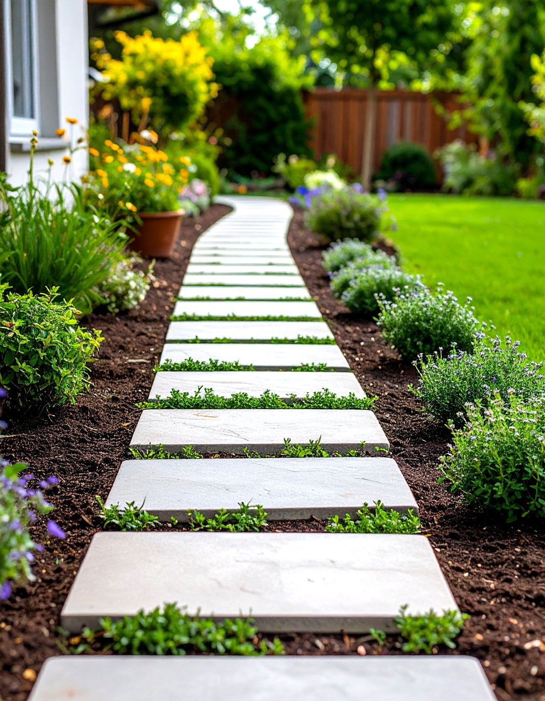 Backyard Stepping Stone Walkway - 20 Backyard Ideas on a Budget