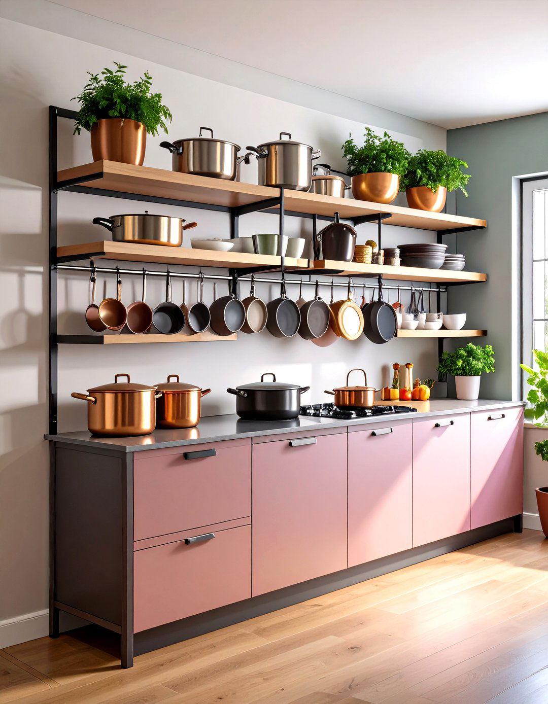 Bakers Rack Pots and Pans Storage Display - 20 Pots and Pans Storage Ideas