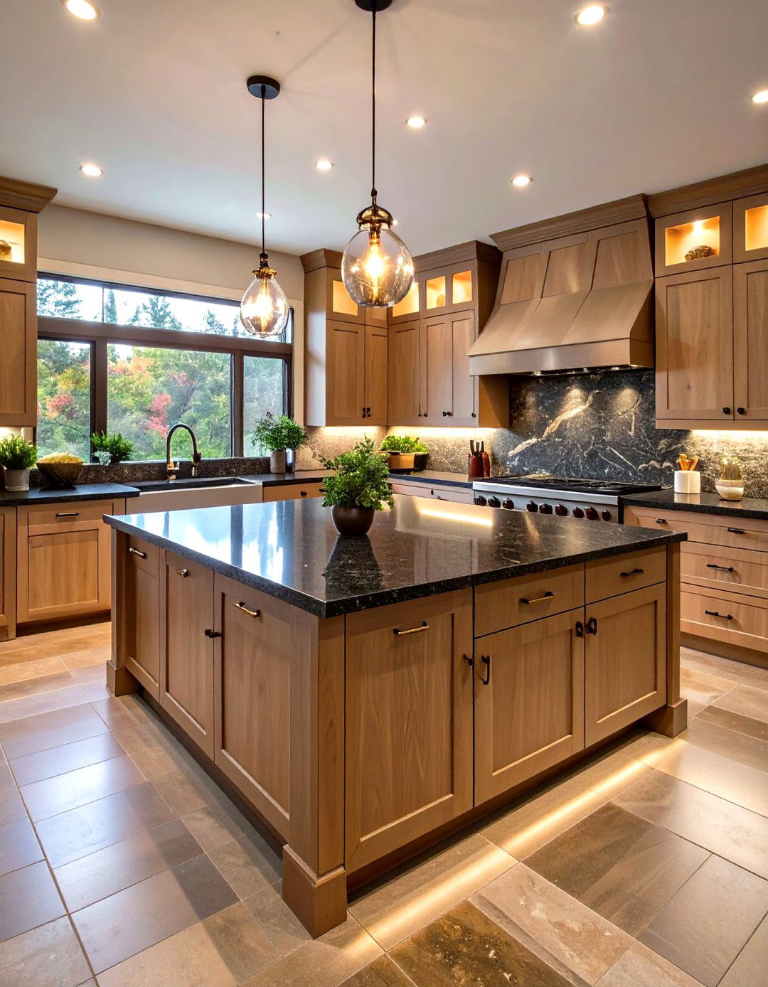 Balance Dark Granite with Light Cabinets - 20 Granite Kitchen Countertop Ideas
